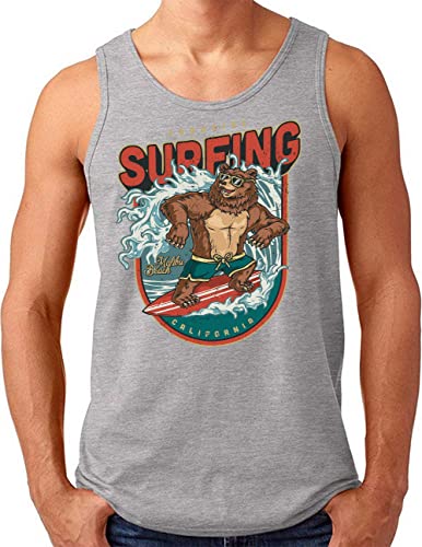 Débardeur homme Cali Bear Surfing t-shirt sans manches grande taille