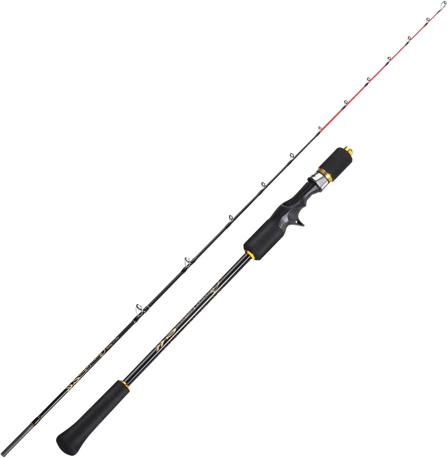 Sougayilang Slow Pitch Jigging Rod, 40 Ton Carbon Fiber Blank, 2-Piece Casting Rod for Snapper, Grouper ，Tuna，Hairtail and Spanish Mackerel