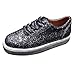 LILICHIC Paillette Chaussures Mode Nouveau Style Femme Plateforme Plates Sneakers Basses Casual Chaussures Anti-dérapant Confortable Bout Rond Marche Chaussures Lacets Chaussures Skateboard Chaussures