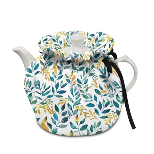 Image of Leave Tea Cosy for Teapots, Dustproof Insulated Tea Pot Protective Cover Kitchen Home Tea Pot Cover Insulation and Keep Warm, Tea Party Restaurant Decor