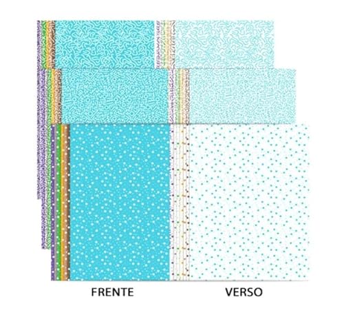 Papel Bloco Ecocores A4 Textura Visual 4-7 Cores 3 Estampas 180g 36 folhas Frente e Verso
