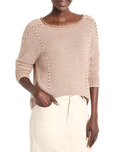 NIC+ZOE Women's Striped Seamed Cotton Cord Sweater2