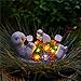 Pohabery Solar Turtle Figurines Garden Decor, Cute Turtle Statue with Baby with 8 LED Solar Lights Garden Lawn Decorations for Patio & Yard, Gifts for Mom