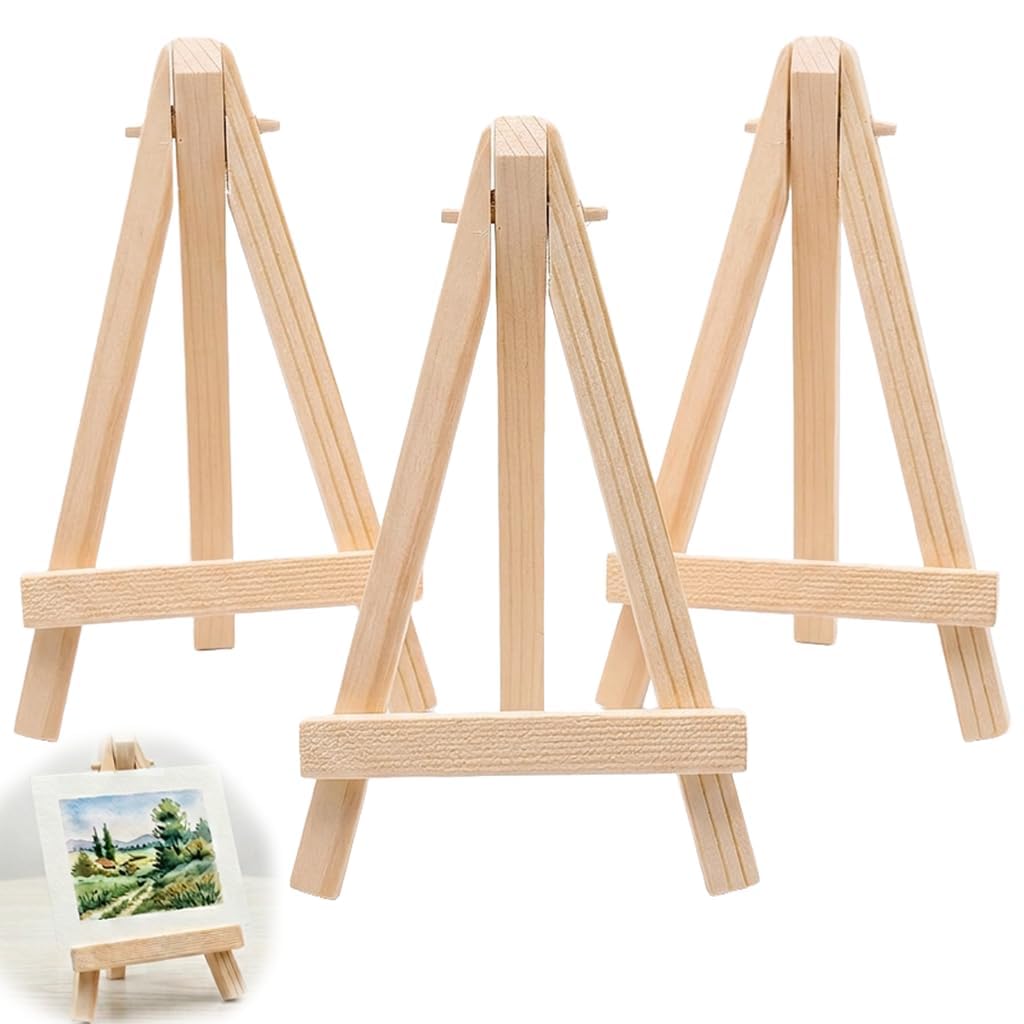 3PCS Mini Easels Stand, Small Wooden Easel Tabletop Art Display