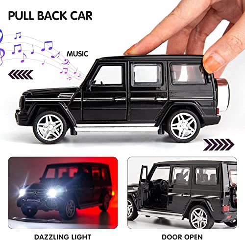 Image of WireScorts Exclusive Alloy Metal Pull Back Die-cast Car 1:32 AMG G65 Diecast Metal Pullback Toy car with Openable Doors & Light, Music Boys Gifts Toys for Kids - Multi Color