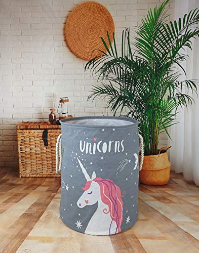 Image of Round Laundry Basket Storage Bins Nursery Hamper Gift Baskets for Home,Office,Home Decor