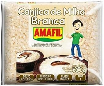 Amafil Canjica de Milho Branca 500g 17.6oz (1 Pack)