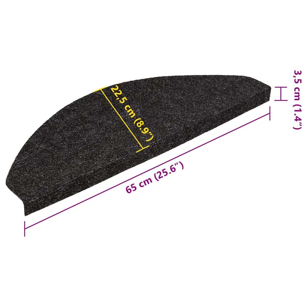 vidaXL Alfombrilla autoadhesiva Escalera 30uds Antracita 65x22,5x3,5cm, peldaño de Escalera, Alfombra de peldaño de Escalera, Cubierta de peldaño de Escalera