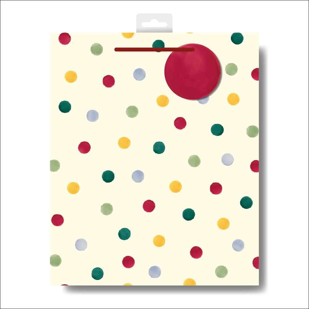 Emma Bridgewater Polka Dot Large Gift Bag Gift Wrapping Accessory 613708 by Woodmansterne