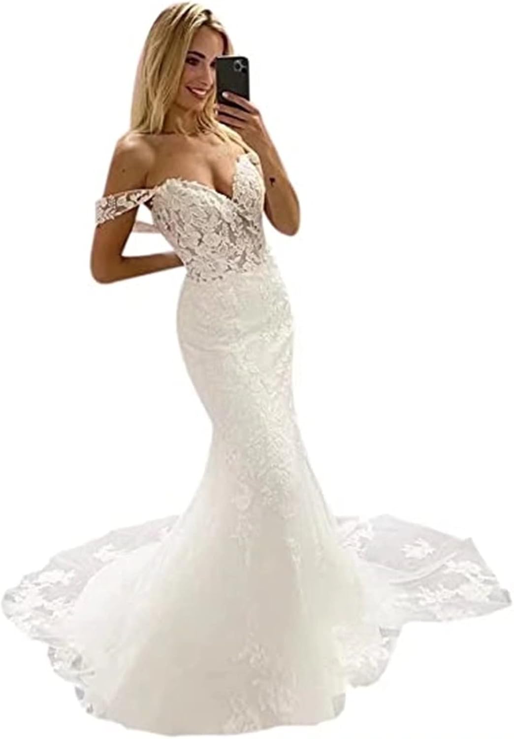 Lace up Corset Mermaid Wedding Dresses for Bride 2022 Off Shoulder