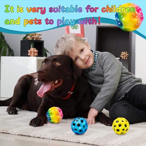 Pilikoll 9 Stück 6cm High Bounce Hole Ball Hohe Springender Gummiball Bounce Balls Mondball Jumping Space Balls Hohe Springender Bouncing Ball Springball für Kinder Party Geschenk