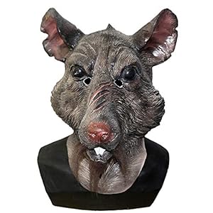 Adult New Mutant Rat Head Animal Costume Face Splinter Halloween Mouse Mask Brown