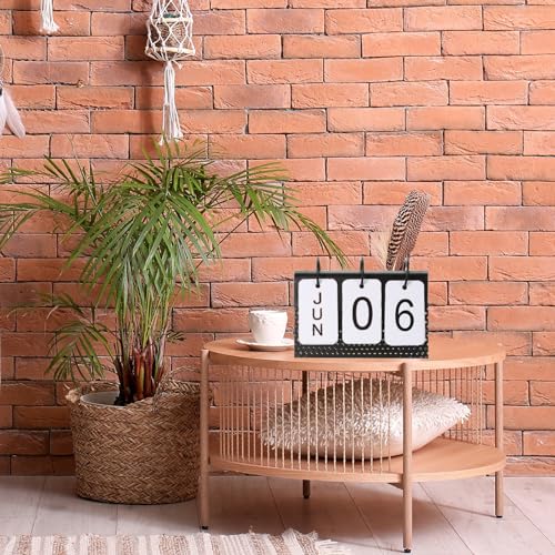 Calendrier Perpétuel Bois Vintage Solution Date Bureau Durable