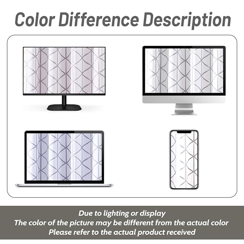 Driftaway 810063215507 Tie Up Curtains For Windows Raymond Blackout Tie Up Curtain For Kitchen Geometric Trellis Printed Tie Up Shade For Bedroom Adjustable Balloon Rod Pocket 45 Inch thumb #8