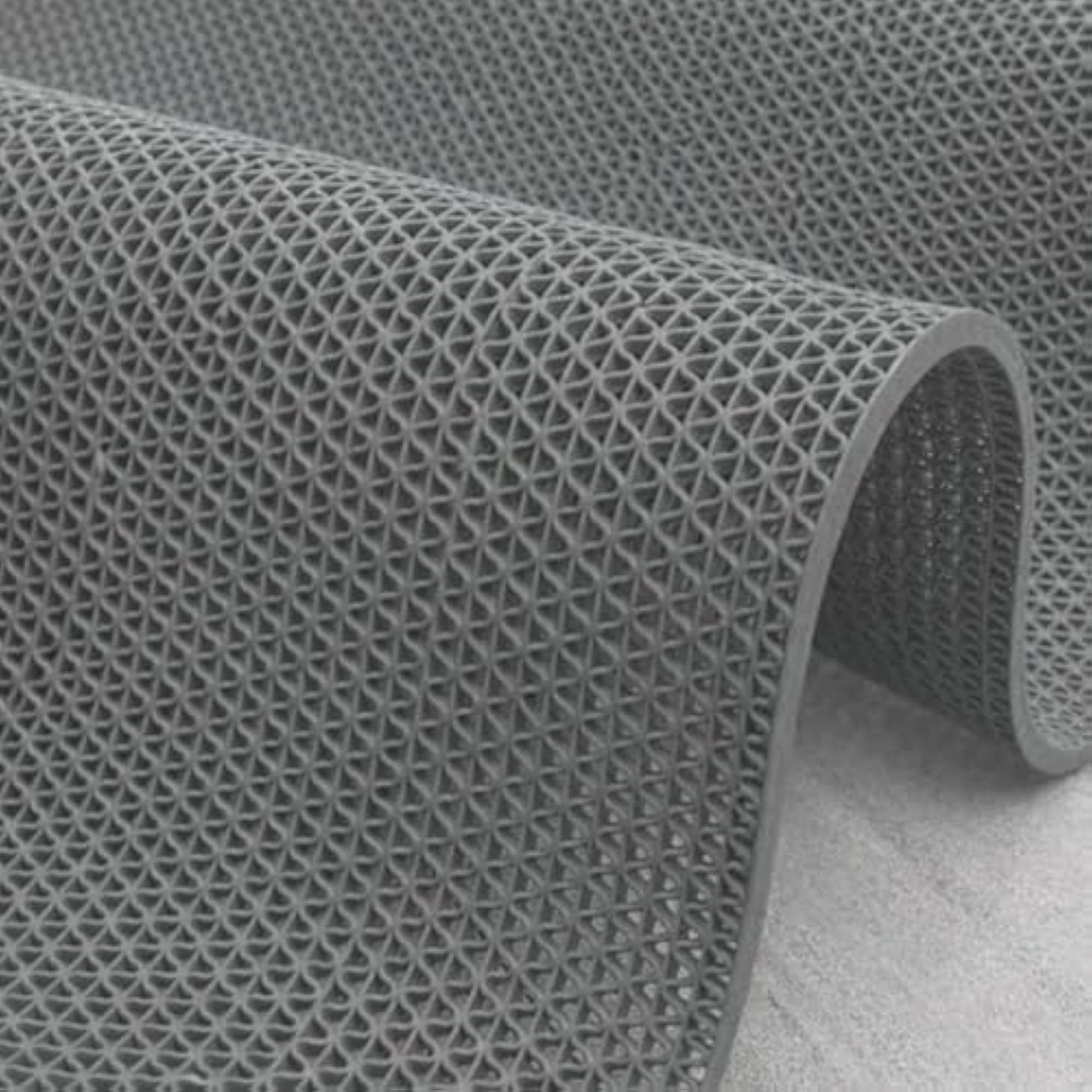 Anti-Skid Rubber Bathroom Mat for Wet Areas, Grey, 2x12 ft