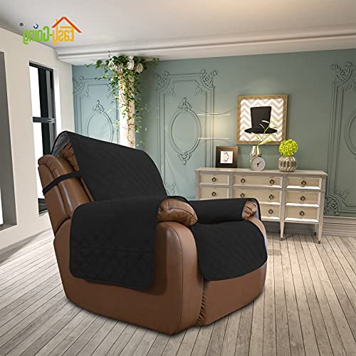 Image of Easy-Going Sofa Slipcover Waterproof Oversized Recliner Chair Cover Non-Slip Fabric Couch Cover for Living Room Washable Furniture Protector for Pets Kids Children Dog Cat (Oversized Recliner, Black)