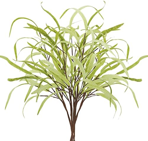 obbsie 6pcs Artificial Eucalyptus Leaves Grass Stems 27.5" Artificial Spring Greenery Stems Plants Fake Eucalyptus Plant Branches for Flower Arrangement Bouquets Floral Vase Wedding Decor