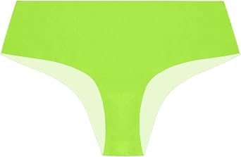Womans Training Panties Green Yellowolid Color Pure Plain Womans Moisture-Wicking Panties Organic Underpants
