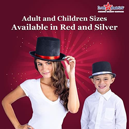 Dress up America Tuxedo Kids Top Hat with Trim