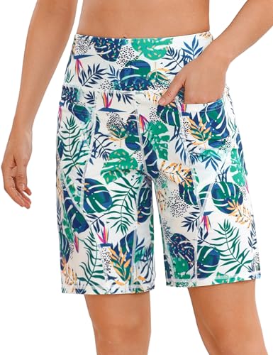 Quenteen Women's 9' Swim Board Shorts High Waisted...