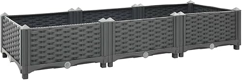Miniatura 41 de Cama elevada, cama de jardín, maceta rectangular, jardinera de jardín, camas de jardín elevadas al aire libre, maceta de jardín de hierbas al aire