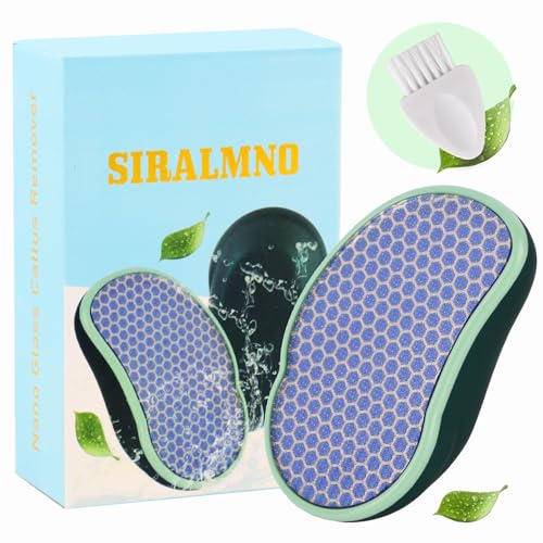 SIRALMNO Upgrade 2-in-1 Nano Glass Callus Remover,Foot Scraper which Used Wet and Dry Callus Removal,Foot Rasp for Hard&Dead Skin Foot Care,Safe & Portable Foot File