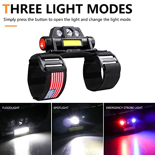 Rerpro Utv Dome Light Roll Bar Interior Led Lighting For Polaris Rzr Can Am Atv Golf Cart Boat Off-Road 1.5“-2.0" Roll Cage Mount Blue Red Emergency Strobe Lights Bar 2 Pack Us Flag #TOP2