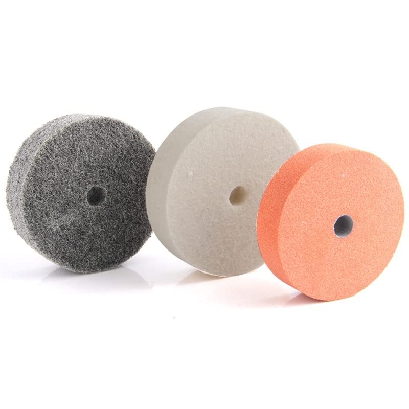 GatherTOOL 3Pcs/Set 3Inch Grinding Wheel Polishing Pad Abrasive Disc Stone Nylon Wool Wheel for Metal Ceramic Bench Grinder Rotary Tool (Size : Gray3pcs)