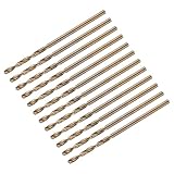 QUARKZMAN Spiralbohrer 1,5 mm, Metallbohrer set Länge 40 mm, Gold Titanium & Nitride beschichtetes bohrer HSS6542 mit 1,5 mm Geradem Schaft für Edelstahl Metall Holz, 12 Stück