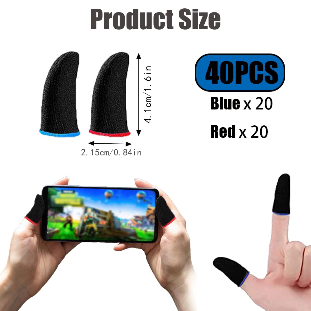 40 Pezzi Pubg Mobile Game Finger Sleeve Alta Sensibilità per Giochi Copridito da Gioco Professionale con Antiscivolo e Resistente al Sudore Compatibile con Tutti i Dispositivi Mobili