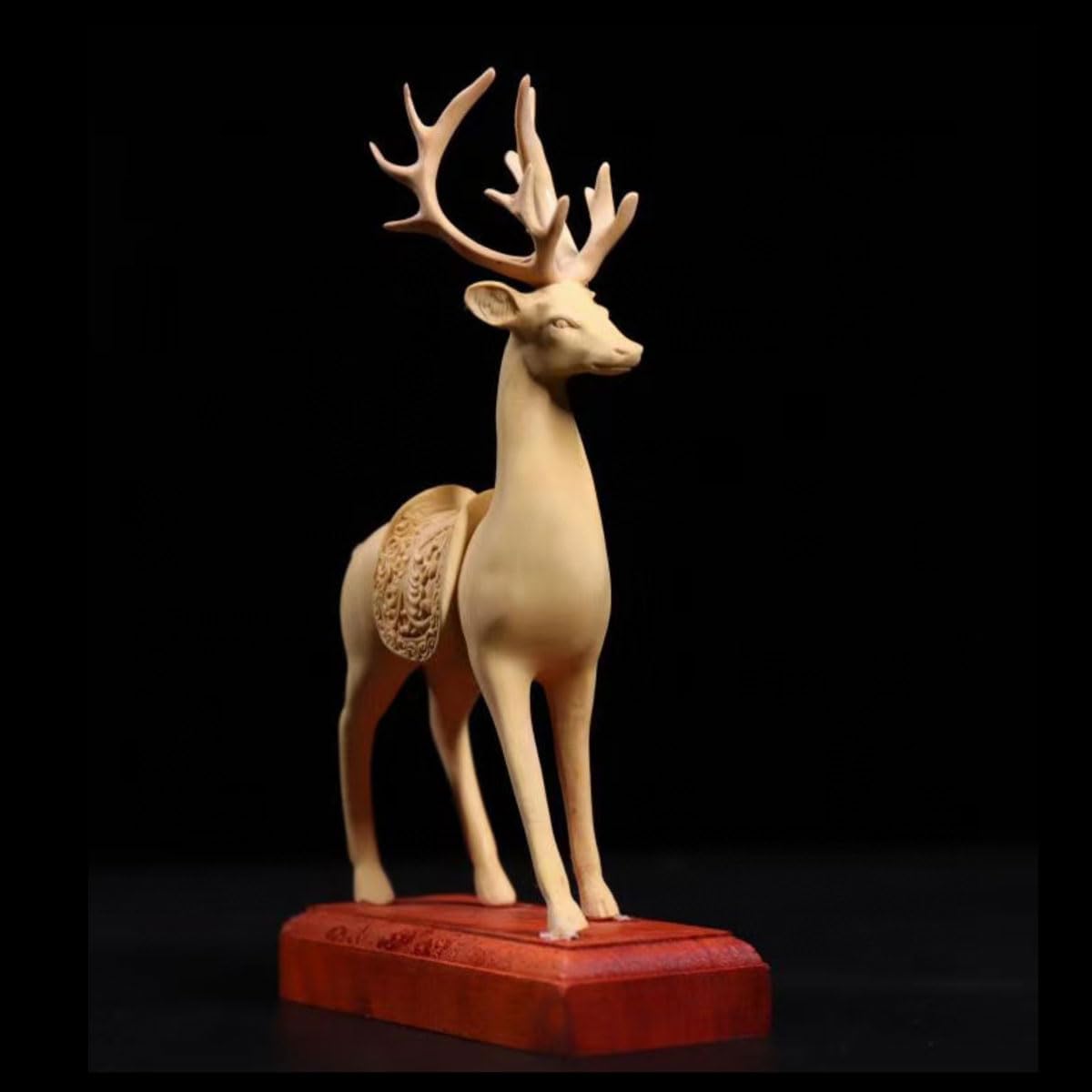 Amazon.co.jp: dsdsad 木彫り エゾシカ 鹿(Sika Deer) 天然木製(柘植