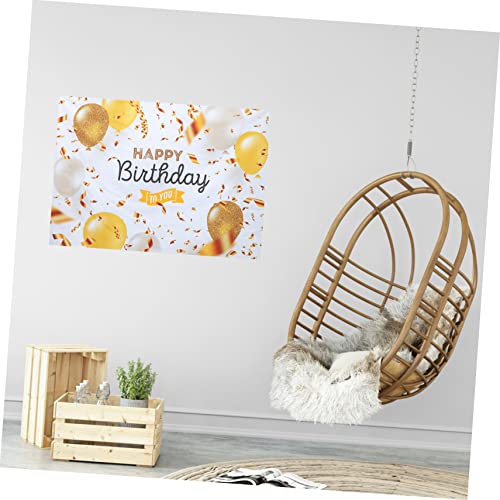 Uonlytech Fundo De Parede De Aniversário Banner De Feliz Aniversário Balões De Banner Pendurados Par