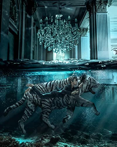 Palais englouti pour décorer un grand aquarium de salon moderne