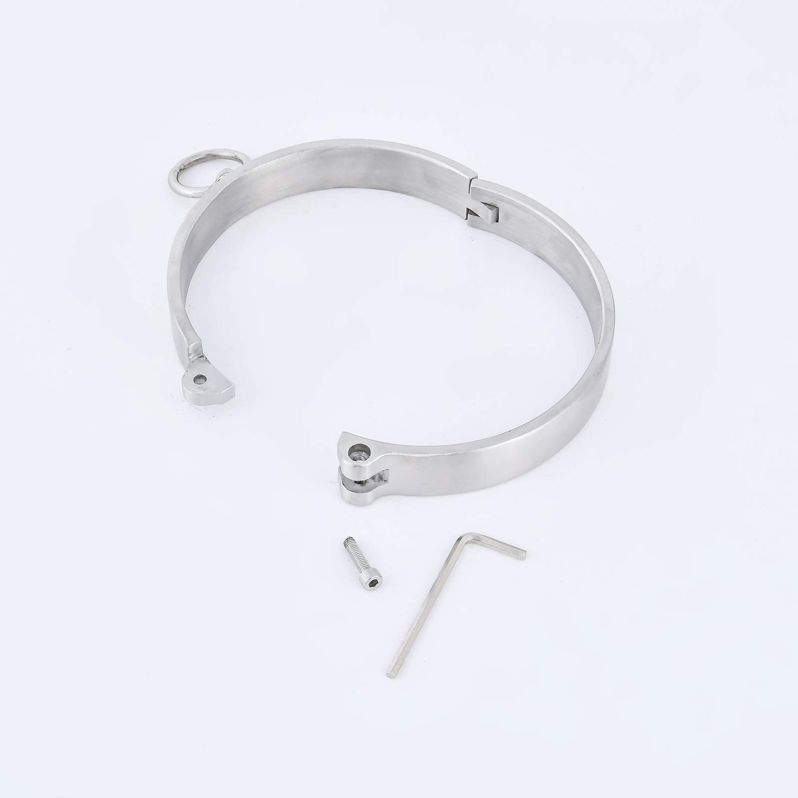 Collare in Metallo SM Bondage Erotico Collari/Girocolli/O-Ring, Collare di Limitazione Slave, Cappuccio A Vite, 2 Cm Alto, Alta qualità Fetish Bondage Bondage Sex Couple Prodotti,Women's