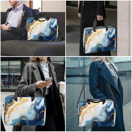 Maletín portátil textura mármol azul marino 15.6" miniatura 7