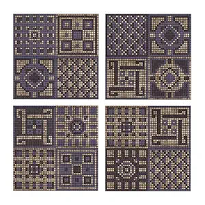 Lucky Traders 4Pcs Self Adhesive Mosaic Brick Pattern Vinyl Tile Sticker Wall Paper Panels b