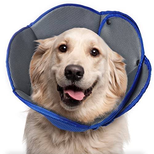 Hjyokuso Dog Cone Collar L, Soft Cones for Large Medium Small Dogs,Adjustable Dog Cone Alternative to Stop Licking