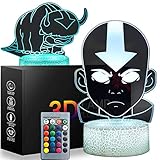 3D Illusion Night Light, 2 Pattern 16 Colors Anime Table Lamp with Remote Control Kids Bedroom...