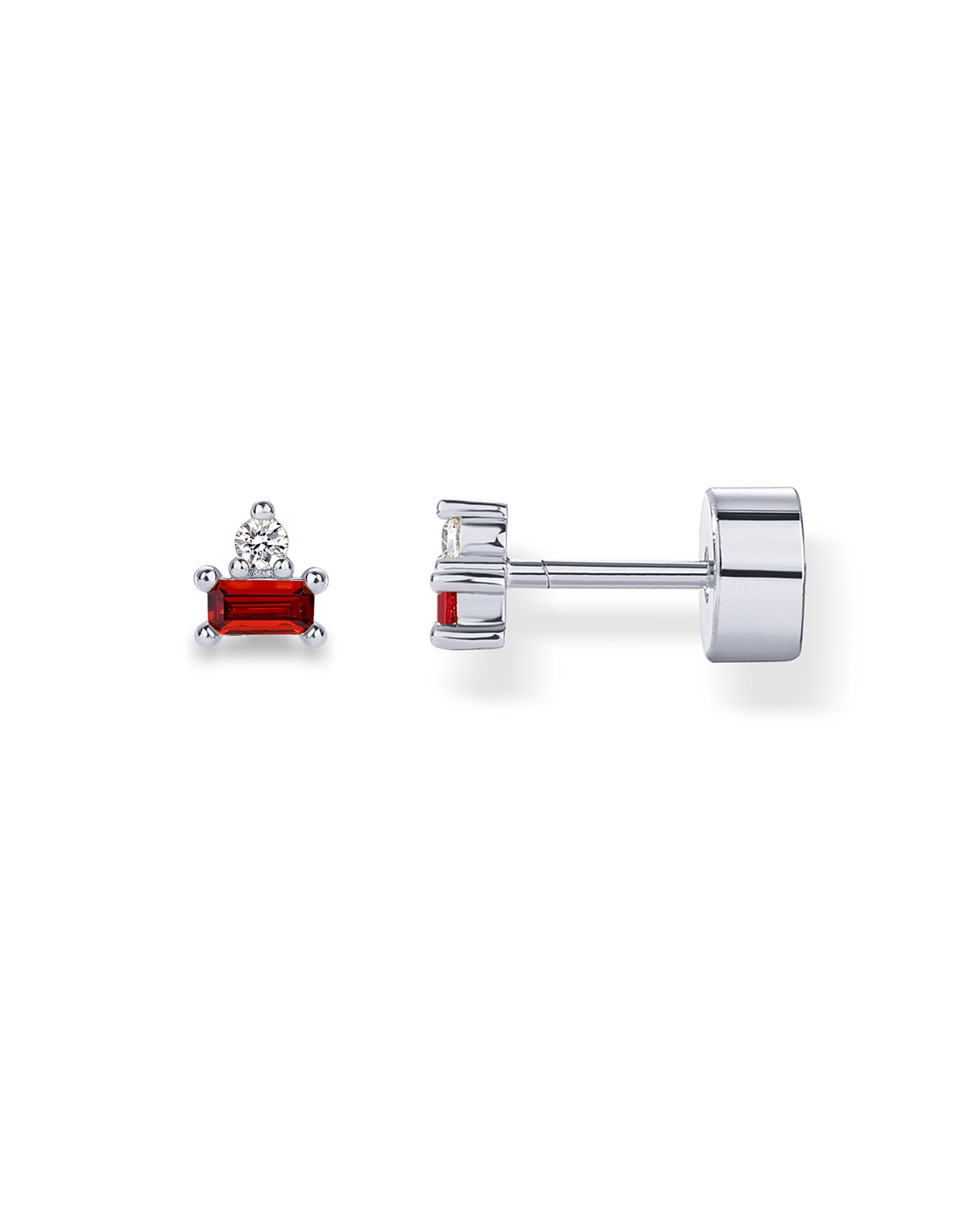 PAVOI 14K Gold Plated Dainty Birthstone Flatback Stud Earrings for Women