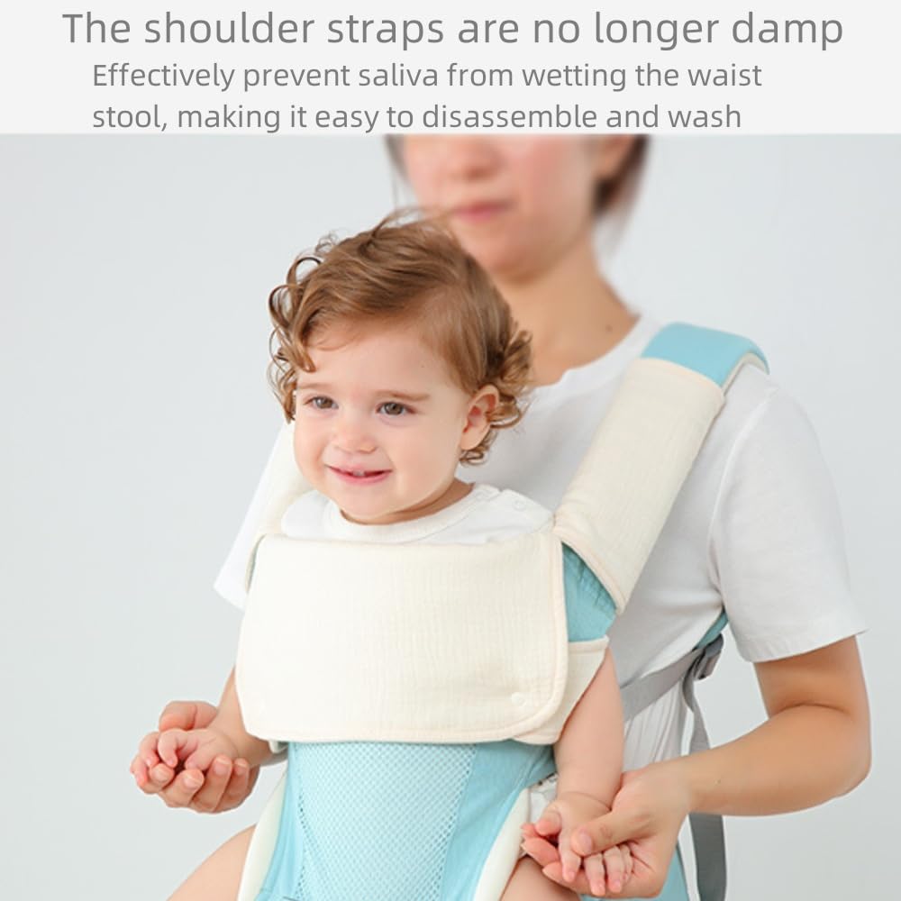 Oaygat 3 Pcs Baby Waist Stool Drool Bib Newborn Infants Teething Soft Cotton Newborn Teething Saliva Towel Saliva Towel Feeding Burp Cloths Baby Bib Waist Stool Carrier Protective Cover Pad - Image 4