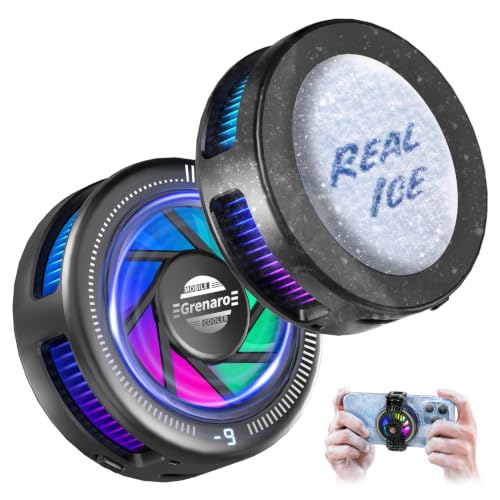 Image of GRENARO 15W Magnetic Phone Cooler for Gaming, Smart AI /L1 /L2 Mode for Temperature Control, Instant Freeze Gaming Cooler for Phone, Cooling Fan for Mobile with Enhanced Refrigeration Chip (Black Blue)