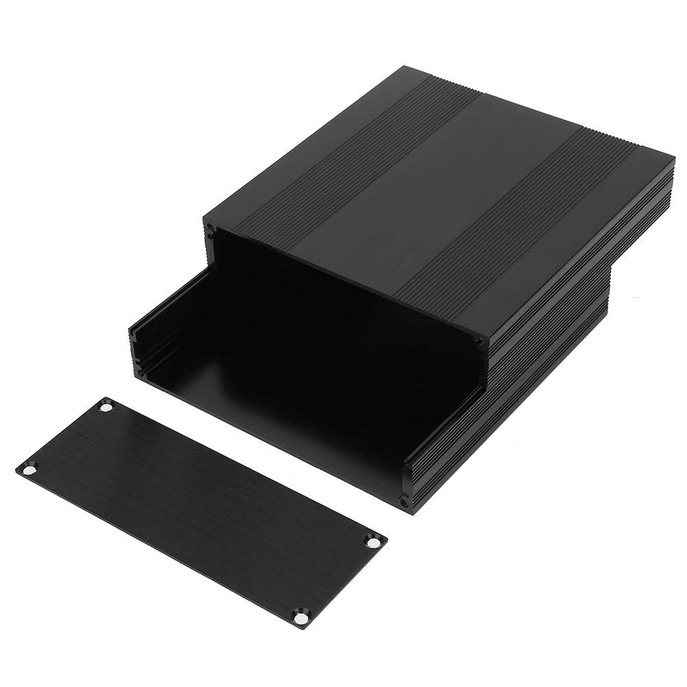 Caja de Aluminio, Caja de Aluminio para Proyectos de Refrigeración Proyecto de Placa de Circuito Electrónica de Bricolaje Negra de Cuerpo Dividido 54x145x150 mm (2Pcs)