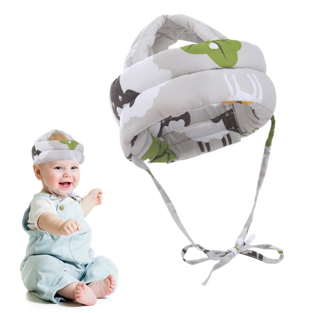 Caschetto Primi Passi Casco Neonato Protezione Testa Bambino 6-36 Mesi