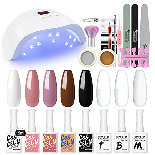 Saint-Acior UV Nagellack Starter Set 5 * 15ml UV Gellack 36W uv led Nagellampe Nageldesign Set Gel Nägel Maniküre Kit…