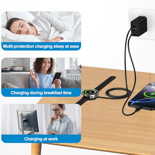 Image of for Samsung Watch Charger, Magnetic Wireless Charger Cable Fast Charging | USB C Galaxy Watch Charger for Samsung Galaxy Watch 8 /8 Classic /7 /6 /6 Classic /5 /5 Pro /4 /3 /Active 2 /Active 1 /Ultra /Fe, 3.3FT