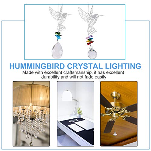 Hemoton 2Pcs Hummingbird Cristais Enfeites Sun Catcher Presentes Sazonais Claro Pendurado Ornamento
