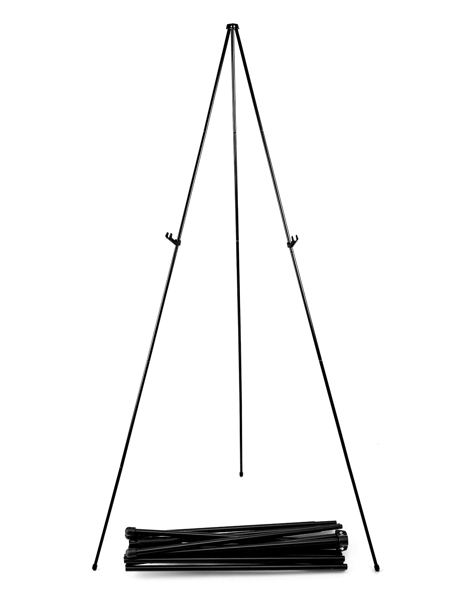 QWORK® Portable Collapsible Easel Stand with Storage Bag - 66 Inches 168cm Height Hold up to 7kg - Adjustable Metal Painting Stand Floor Stand Tripod Easel for Art Displays, Wedding Signs, Posters