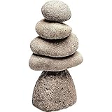 Ancient Graffiti Medium 5-Stone Natural River Stone Cairn, Multicolor, 8in