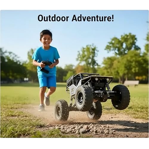 Image of JOYMAX Remote Control Car 2.4GHz Rechargeable All Terrain with LED Off-Road RC Car (Black)