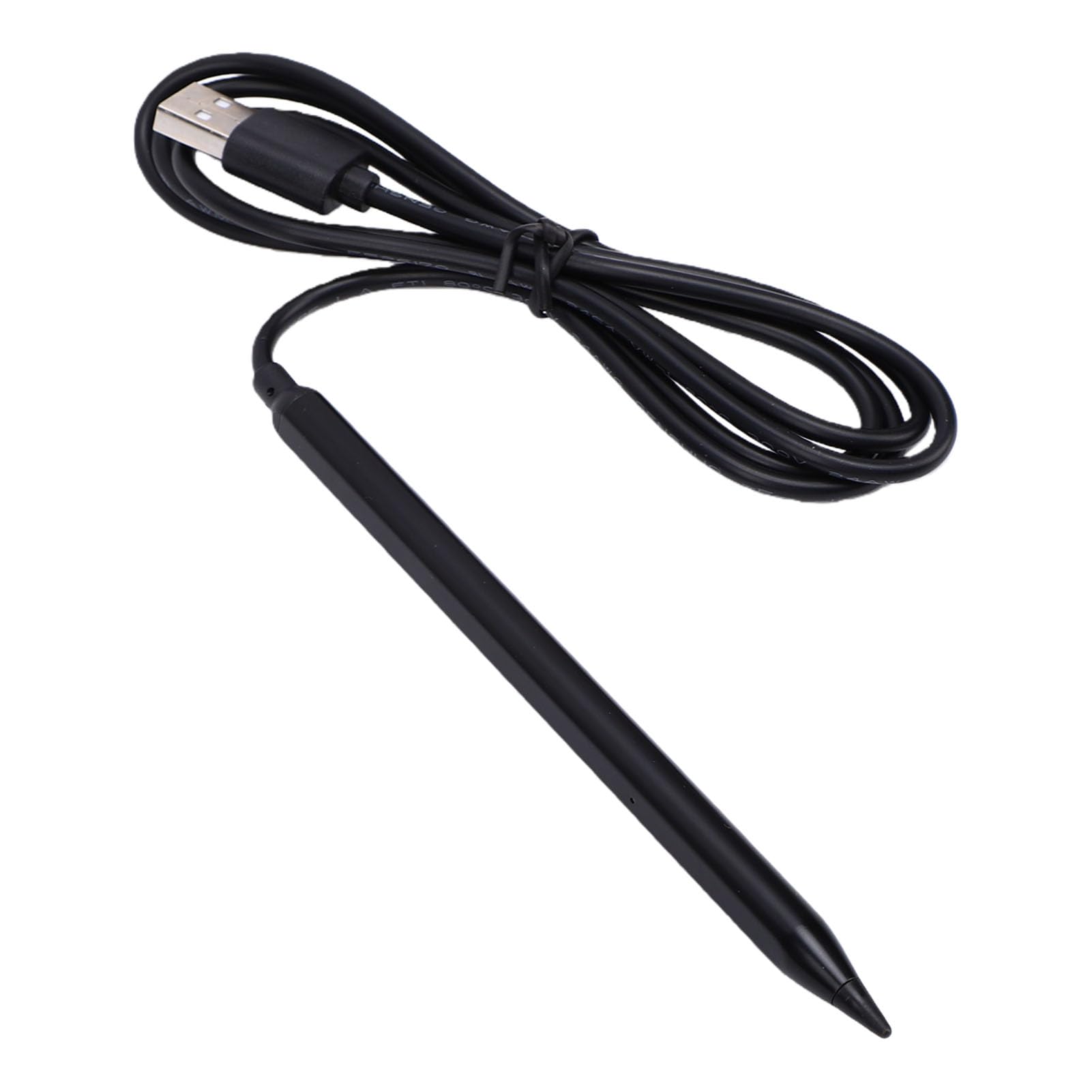 Alomejor Lápiz óptico Alimentado por USB Pantalla Táctil Capacitiva Industrial de Alta Sensibilidad para Tabletas y Teléfonos Negro 1 M (0442 Conector de Interfaz USB Negro en Uso)